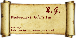 Medveczki Günter névjegykártya